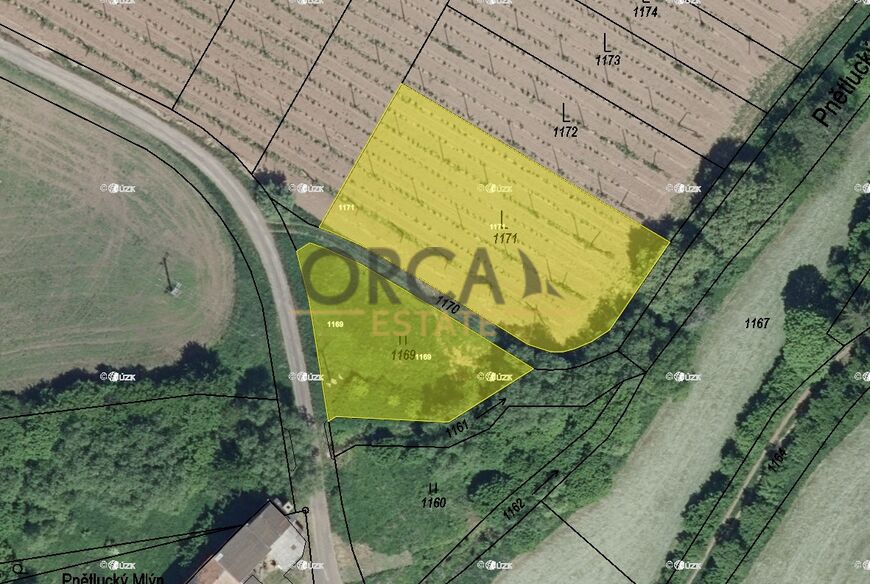 Podíl na pozemcích v k.ú. Pnětluky