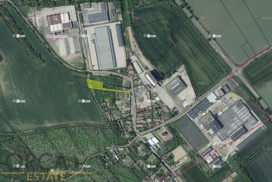 Prodej pozemku o výměře 2200 m2 v k.ú. Sedlec u Obrnic