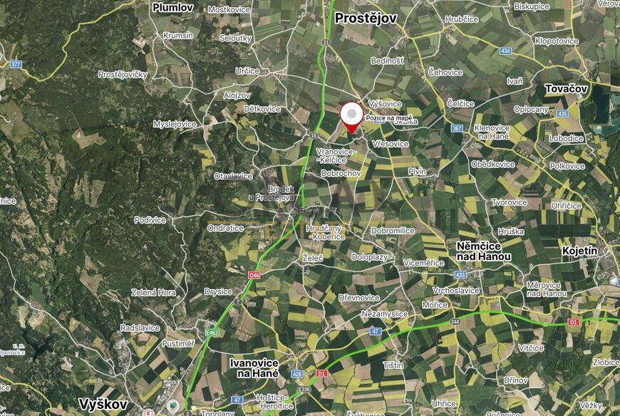 Prodej pozemku o výměře 3057 m2 v k.ú. Vřesovice u Prostějova