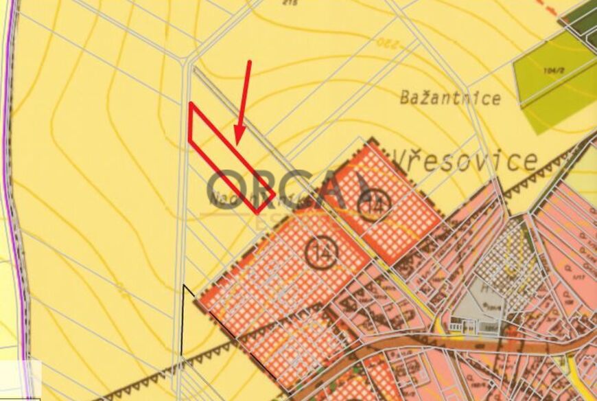 Prodej pozemku o výměře 3057 m2 v k.ú. Vřesovice u Prostějova