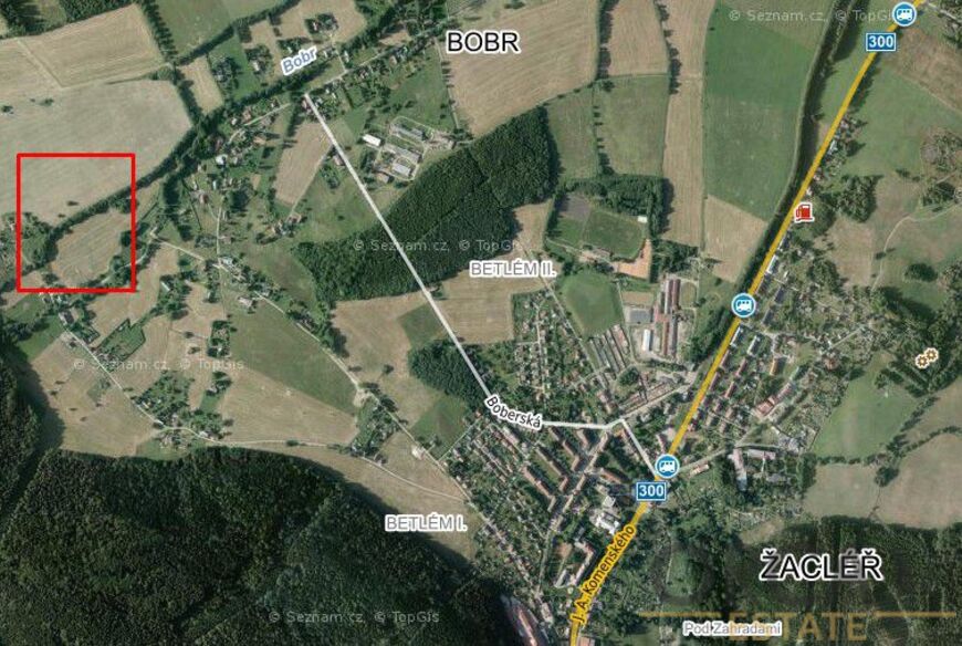 Prodej spoluvlastnického podílu 0,8 ha na pozemcích v k.ú. Bobr