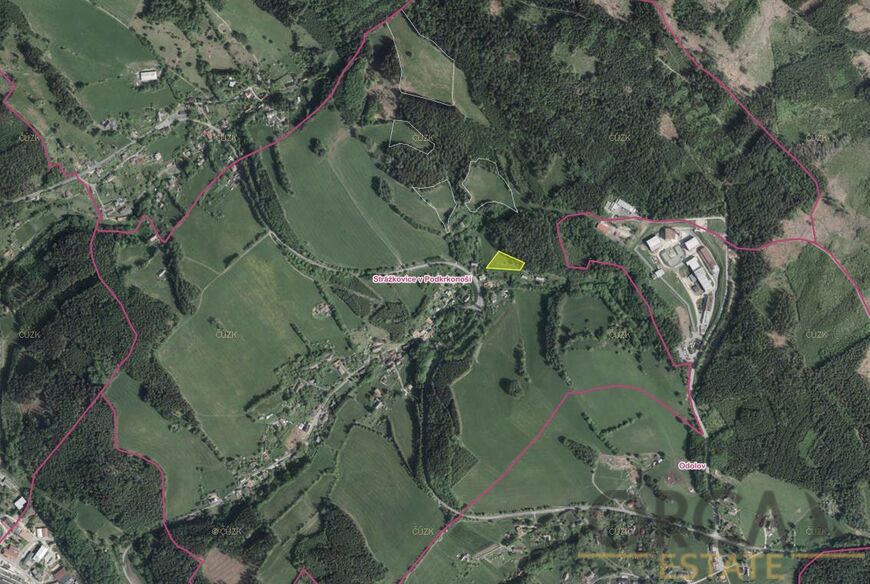 Prodej podílu 1399 m2 na pozemku v k.ú. Strážkovice v Podkrkonoší