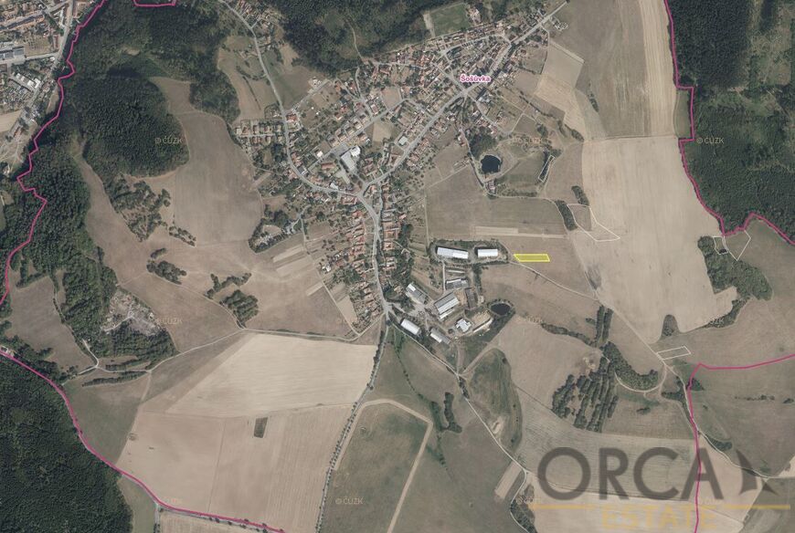Prodej pozemku 1628 m2 v k.ú. Šošůvka