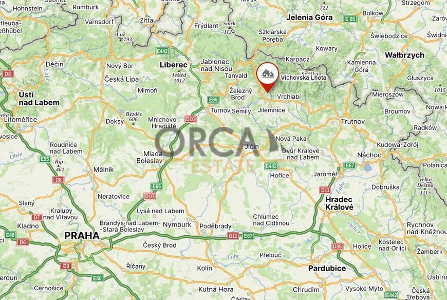 Prodej pozemků 5300 m2 v k. ú. Víchovská Lhota