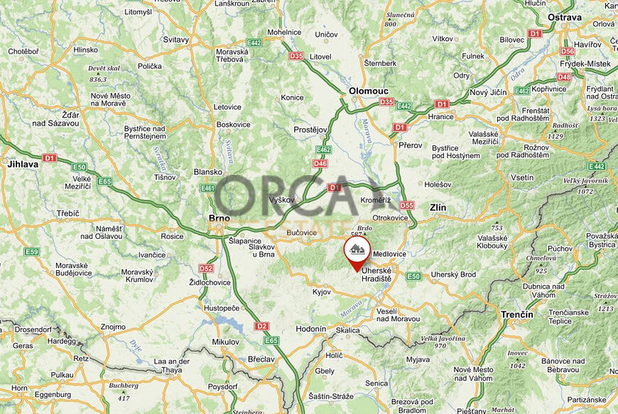 Prodej pozemku o výměře 6912 m2 v k.ú. Medlovice u Uherského Hradiště