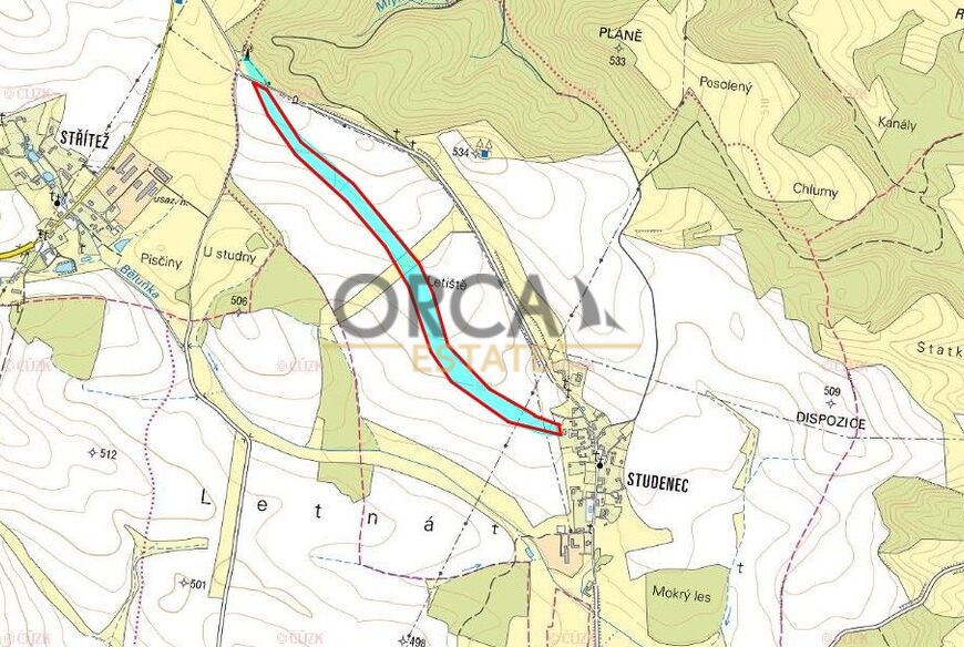 13 ha pozemků v k. ú. Studenec u Trutnova