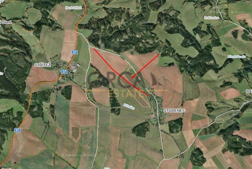 13 ha pozemků v k. ú. Studenec u Trutnova