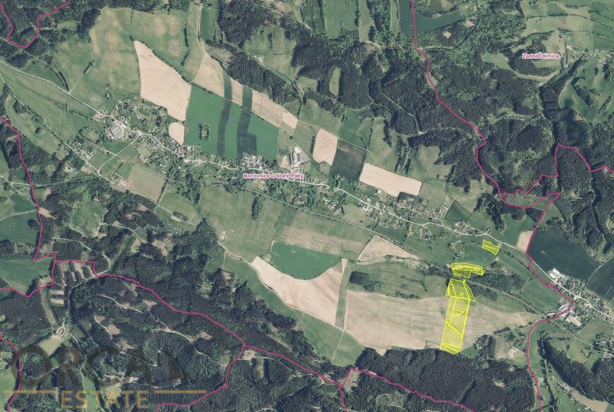 0,43 ha pozemků Borovnice u Staré Paky