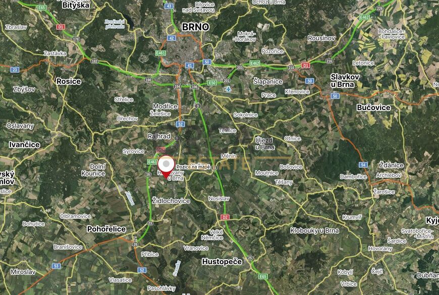 Prodej pozemků o celkové výměře 18 217 m2 v k.ú. Hrušovany u Brna