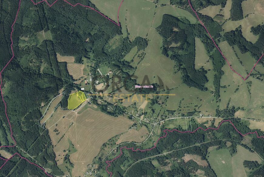 Prodej podílu 8242 m2 na pozemcích v k. ú. Křenov u Žacléře
