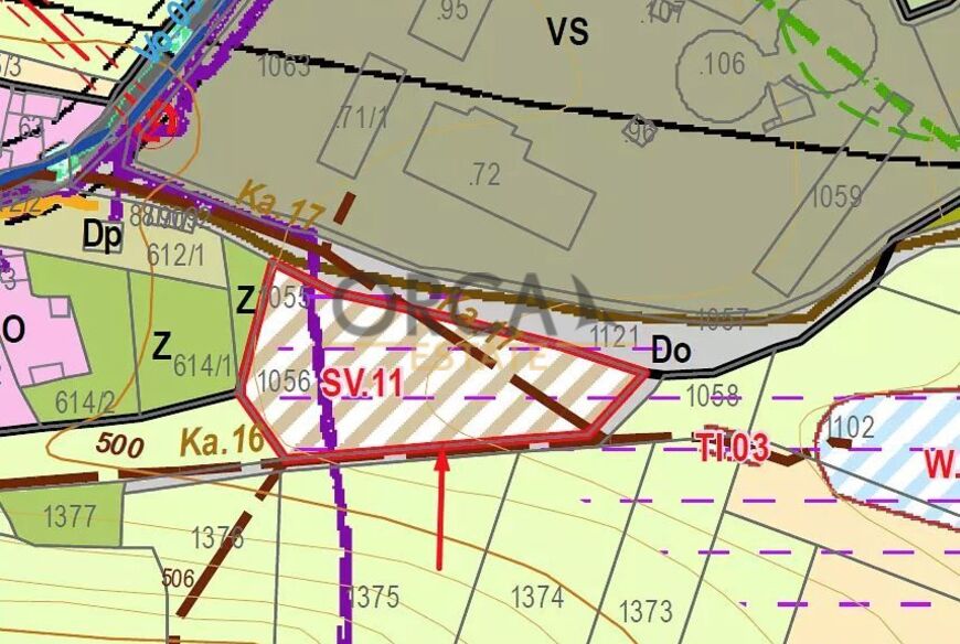Pozemek v návrhové ploše smíšené výrobní, k.ú. Lnářský Málkov o výměře 6728 m2