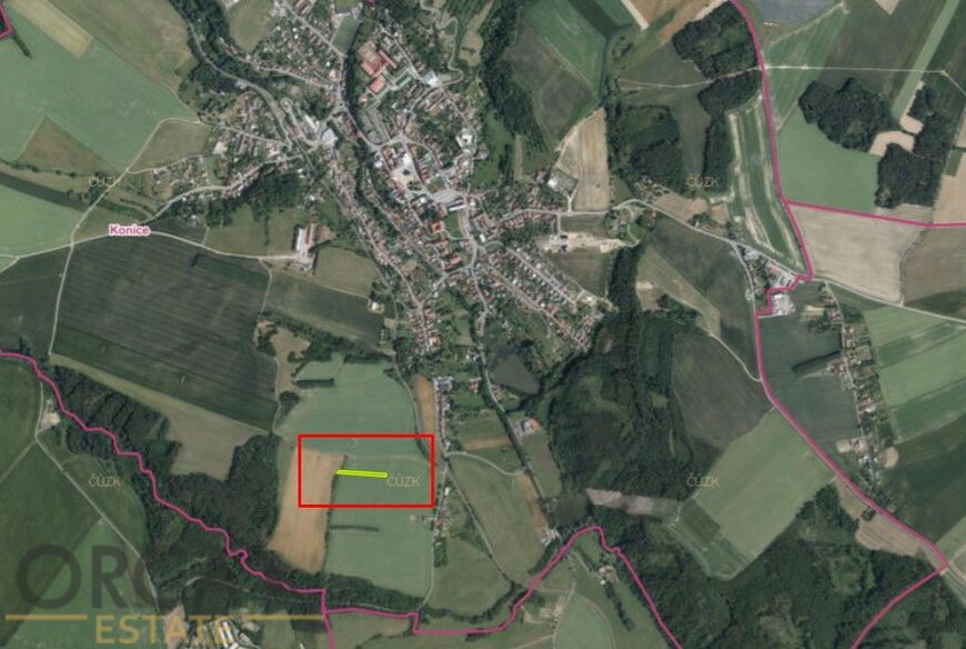 Prodej 1740 m2 orné půdy v k.ú. Konice