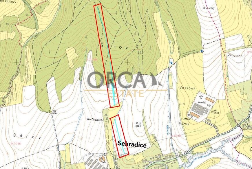 Prodej 0,7 ha pozemků v k. ú. Sehradice