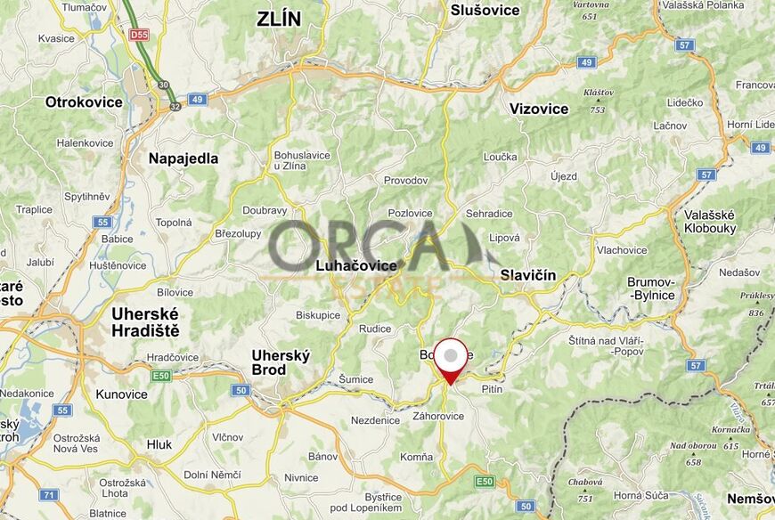 Prodej pozemku v k.ú. Bojkovice o výměře 1710 m2, okres Uherské Hradiště