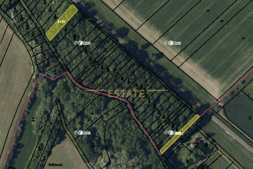 Prodej pozemků Bezměrov, 1621 m2