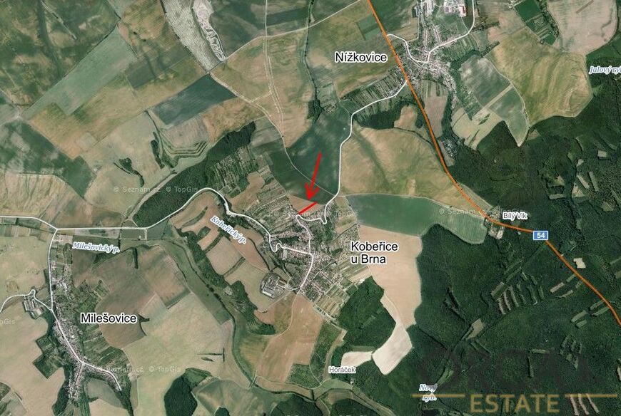 Prodej pozemku 4176 m2 v Kobeřicích u Brna