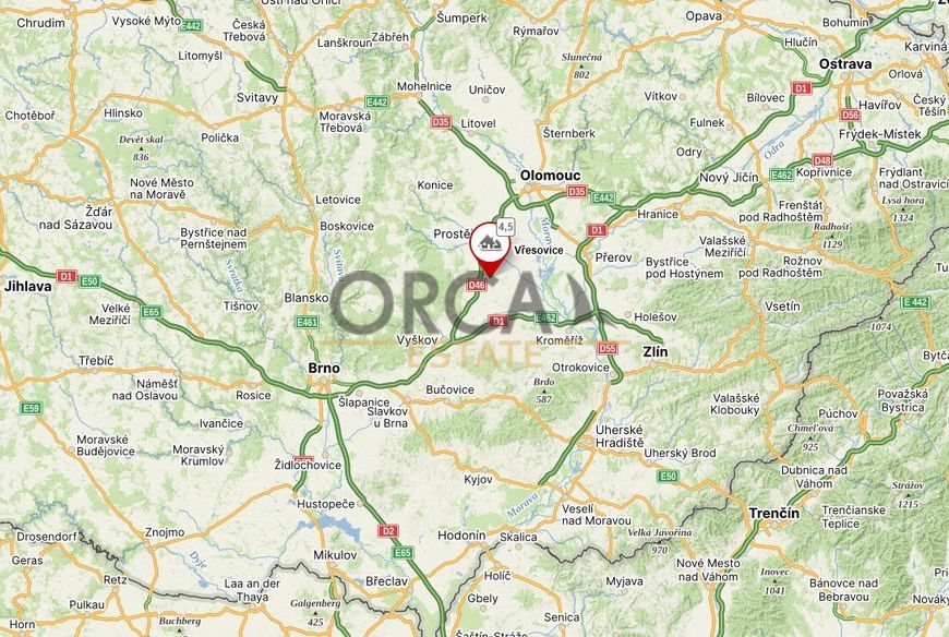 Prodej pozemku o výměře 3057 m2 v k.ú. Vřesovice u Prostějova