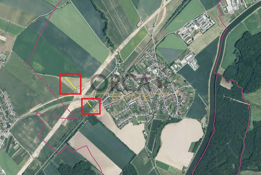 Prodej podílů 1 197 m2 na pozemcích v k.ú. Nedakonice