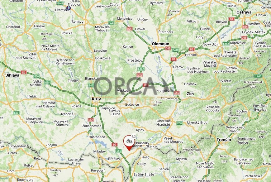 Spoluvlastnický podíl 840 m2 na pozemcích v k.ú. Prušánky