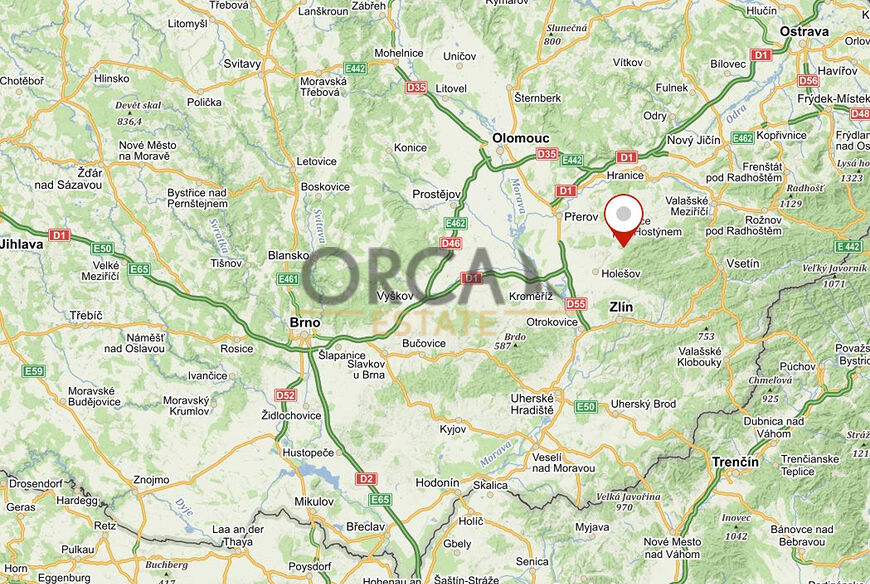 Prodej podílu 3706 m2 na pozemcích v k. ú. Slavkov pod Hostýnem