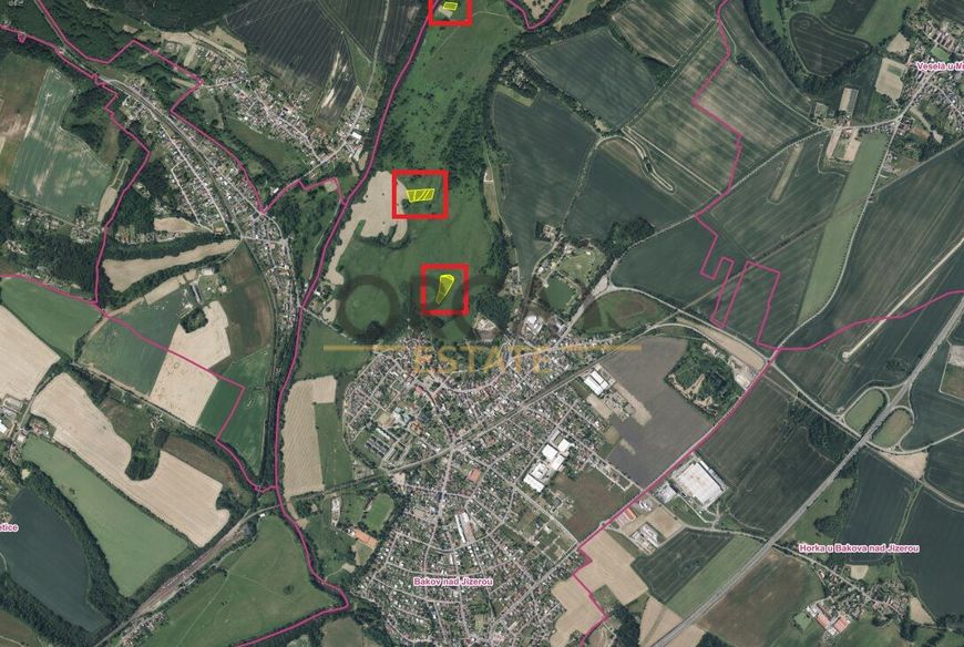 0,6 ha pozemků v k.ú. Bakov nad Jizerou