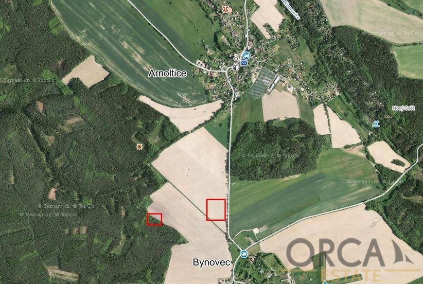 Podíl na pozemcích v k.ú. Arnoltice