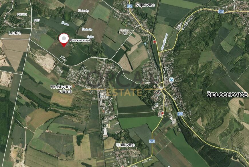 Prodej pozemků o celkové výměře 18 217 m2 v k.ú. Hrušovany u Brna