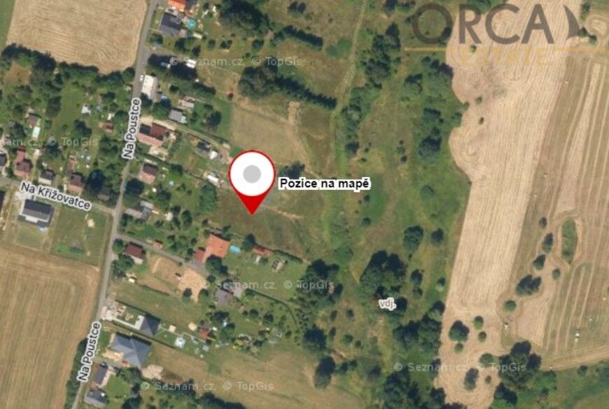 Prodej zastavitelného pozemku o výměře 2867 m2 v k.ú. Dolní Křečany